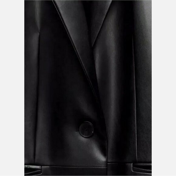 Zara Faux Leather Trench Coat - Picture 14 of 15